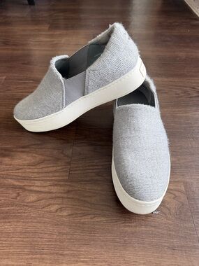 Vince Grey Slip-On Platform Loafers